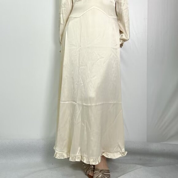 Lorelei Silk Maxi Dress - Mother Of Pearl - Picture 2 of 3